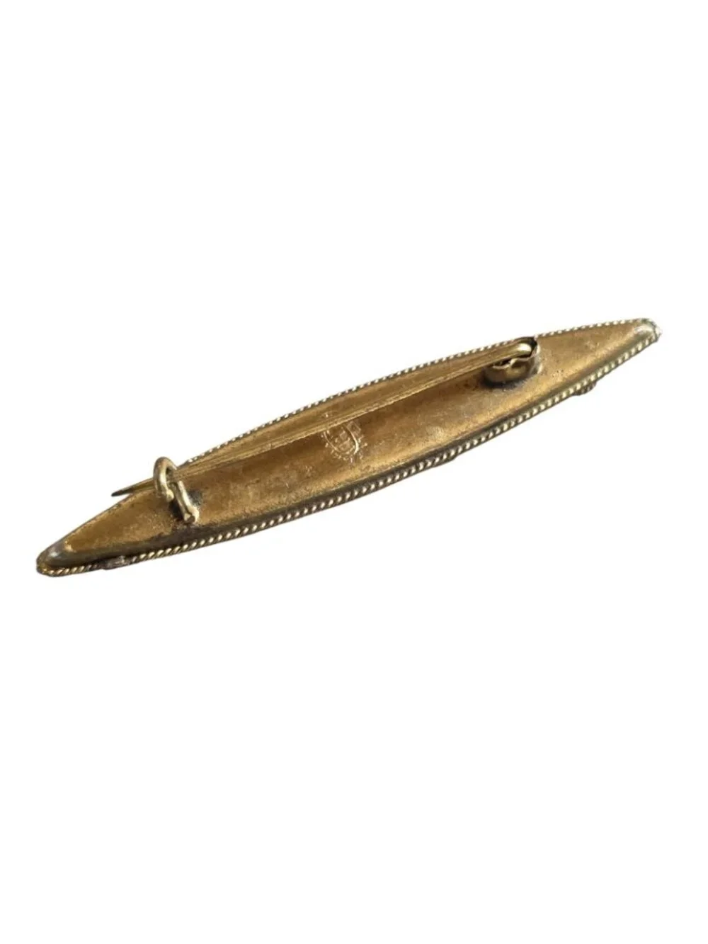 Antique Italian Elongated Oval Micro Mosaic Pin/Brooch 2.25